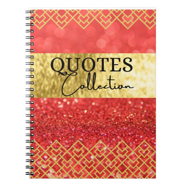 Caderno Espiral bloco de notas de coleção de cotações (Frente)