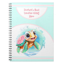 Caderno Espiral Bloco de notas de Diário para as férias de verão d