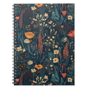 Caderno Espiral Bloco de notas de flor selvagem, floral, natureza