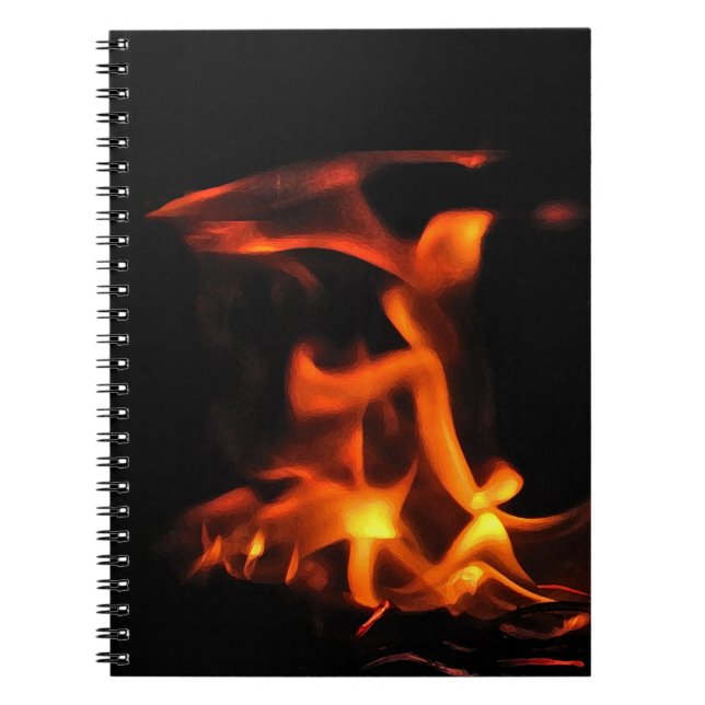 Caderno Espiral Bloco de Notas de Fogo Dançado (Frente)