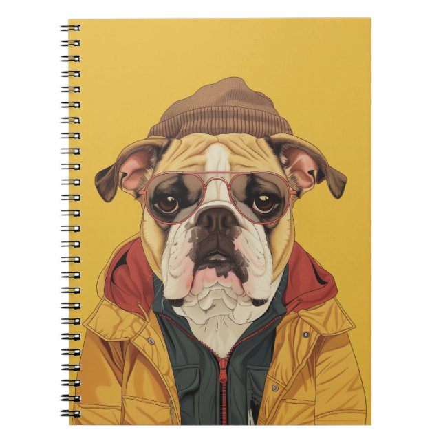 Caderno Espiral Bloco de Notas de Foto Espiral Bulldog (Frente)