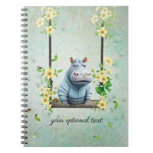 Caderno Espiral Bloco de Notas de Foto Espiral do Bebê Hippo