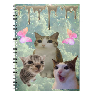 Caderno Espiral bloco de notas de gato pingando ouro