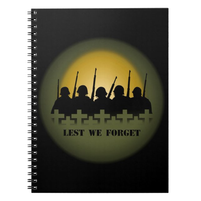 Caderno Espiral Bloco de Notas de Homenagem Militar, Para Não Esqu (Frente)
