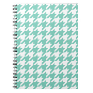 Caderno Espiral Bloco de notas de Houndstooth de turquesa