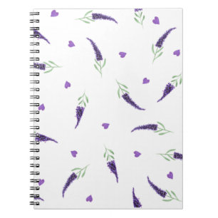 Caderno Espiral Bloco de notas de lavanda de aquarela de produção 