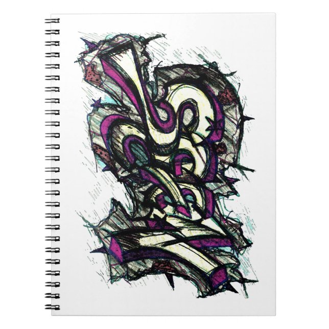 Caderno Espiral Bloco de Notas de Letras de Grafite Hip Hop (Frente)