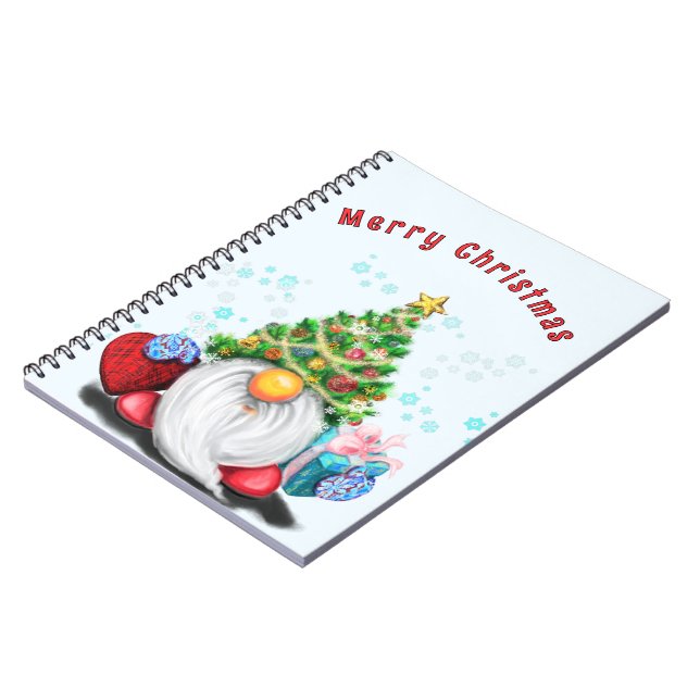 Caderno Espiral Bloco de Notas de Natal Gnomo (Left Side)