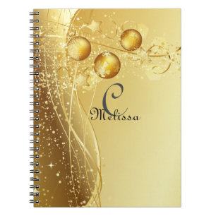 Caderno Espiral Bloco de Notas de Nome do Monograma Personalizado 