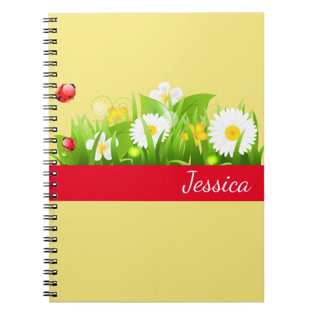 Caderno Espiral Bloco de Notas de Nome Personalizado (Frente)