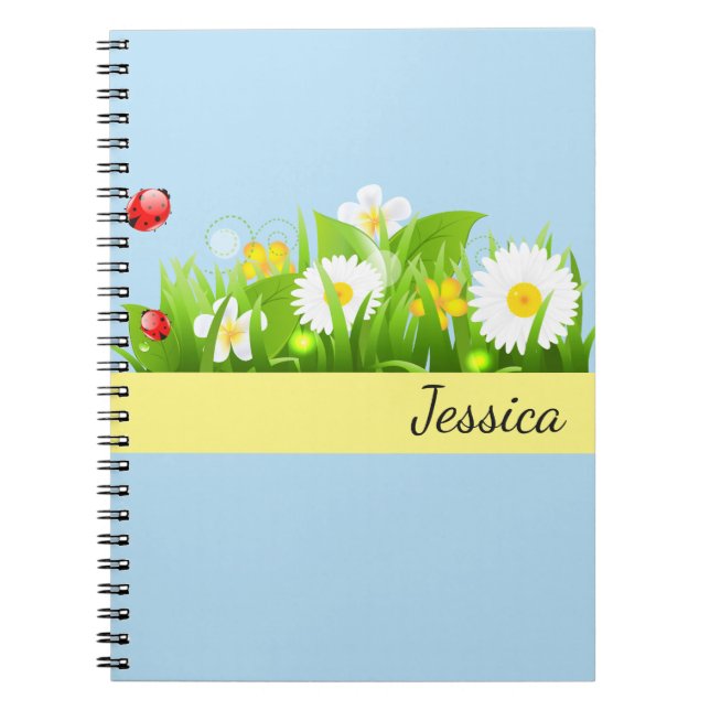 Caderno Espiral Bloco de Notas de Nome Personalizado (Frente)