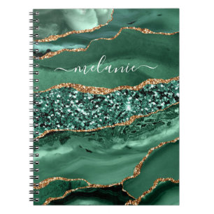 Caderno Espiral Bloco de Notas de Nome Personalizado do Emerald Gr