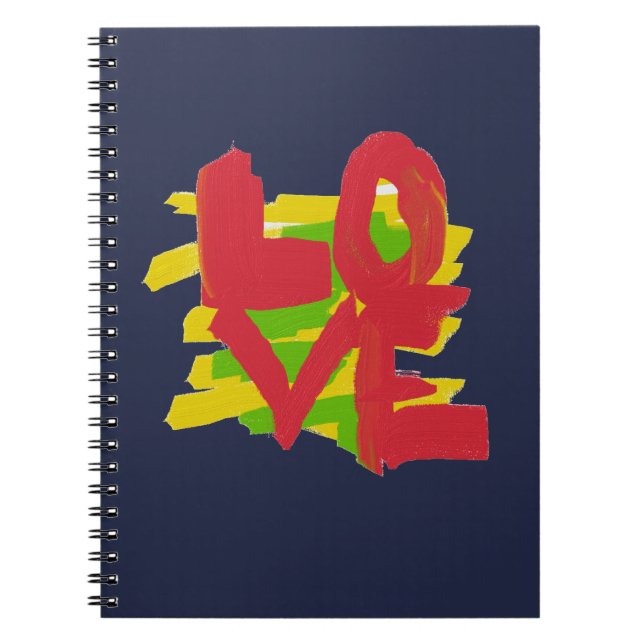 Caderno Espiral Bloco de Notas de Palavras de Letras Pintadas de A (Frente)