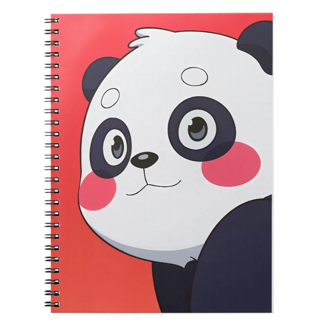 Caderno Espiral Bloco de Notas de Panda Bonito para Crianças (Frente)