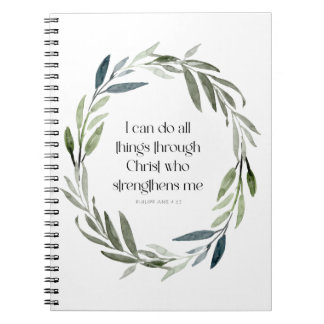 Caderno Espiral Bloco de notas de script | Philippians 4:13