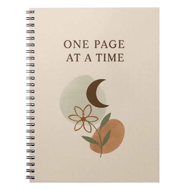 Caderno Espiral Bloco de notas de uma página por vez - Boho motiva (Frente)