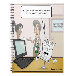 Caderno Espiral Bloco de Notas do Balanço do Bebado de Contabilida