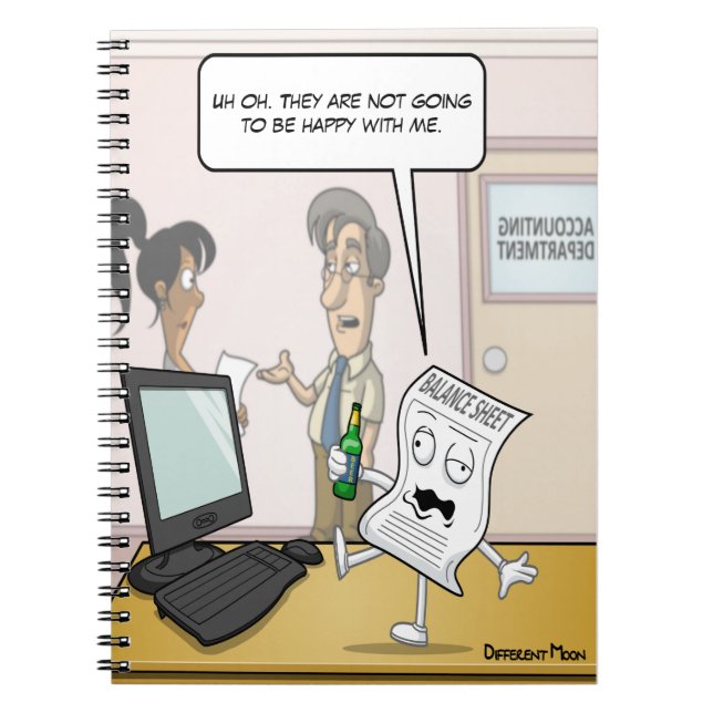 Caderno Espiral Bloco de Notas do Balanço do Bebado de Contabilida (Frente)