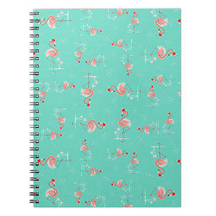 Caderno Espiral Bloco de notas do Flamingo Twist de Natal