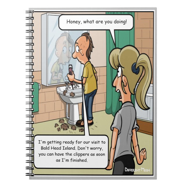 Caderno Espiral Bloco de Notas Engraçado da Ilha Baleeira (Frente)