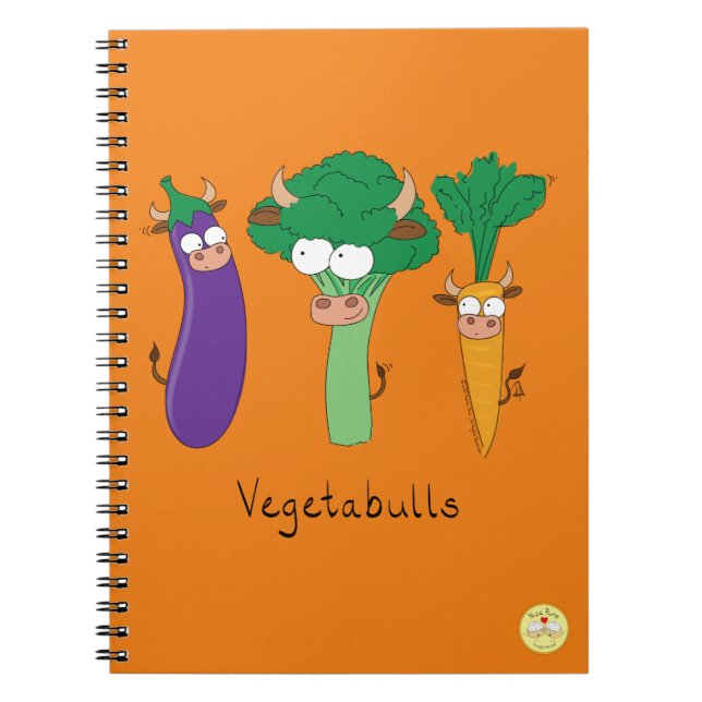Caderno Espiral Bloco de Notas Engraçado de Vegetais (Frente)