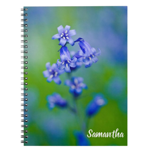 Caderno Espiral Bloco de notas espiral de flor azul (Frente)