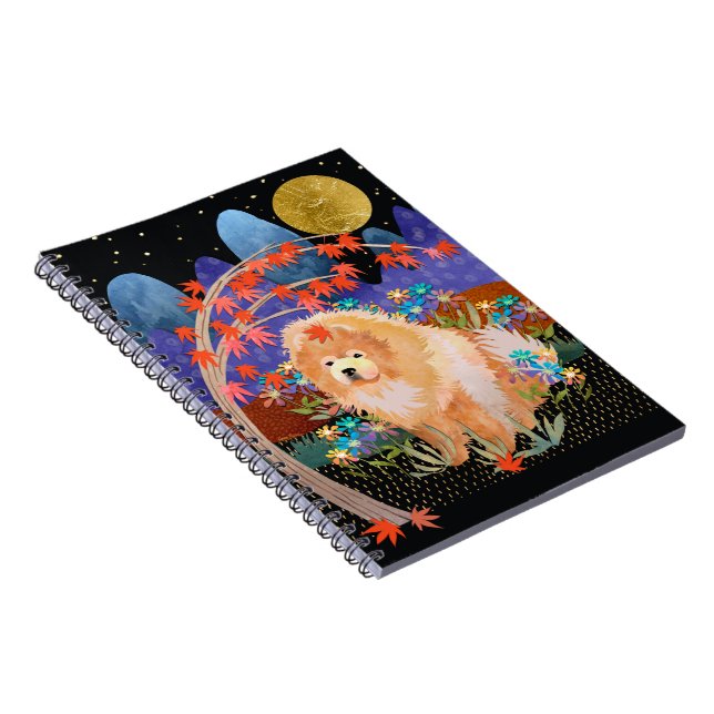 Caderno Espiral bloco de notas espiral ORIGAMI AUTUMN Chow (Lado Direito)
