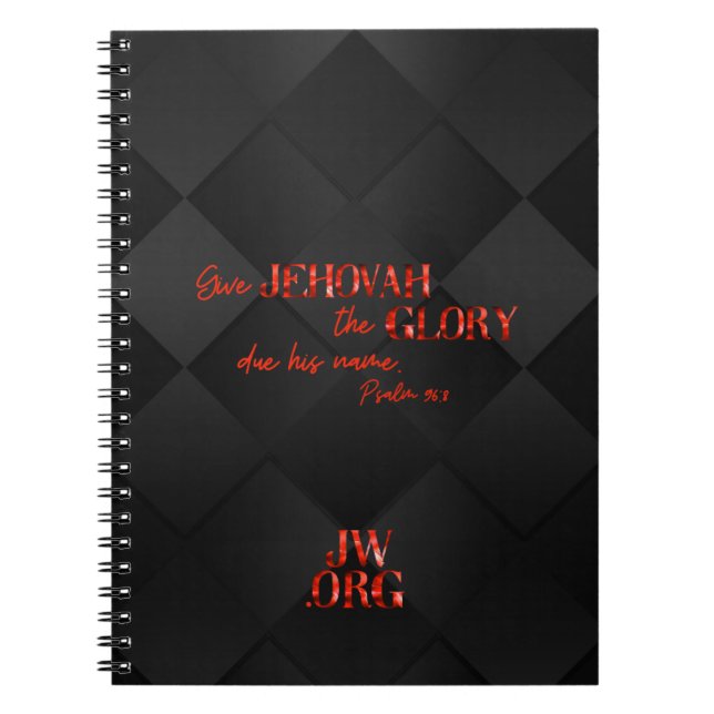 Caderno Espiral Bloco de notas JW para irmãos em vermelho/preto (Frente)
