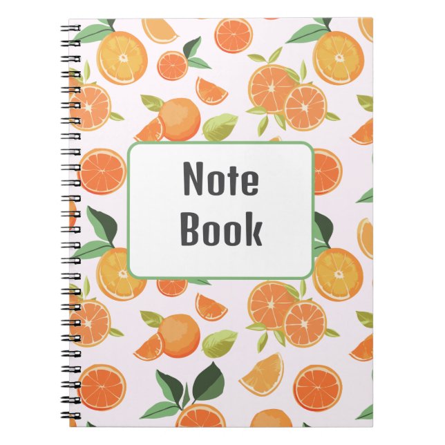 Caderno Espiral Bloco de Notas Laranja Bonito (Frente)