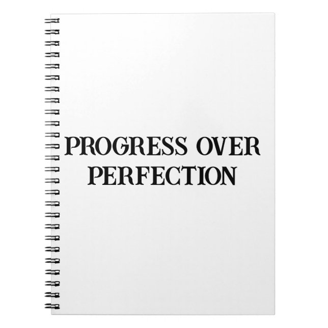 Caderno Espiral Bloco de Notas Motivacional de Progresso Não Perfe (Frente)