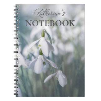 Caderno Espiral Bloco de Notas Personalizado de Gotas de Neve