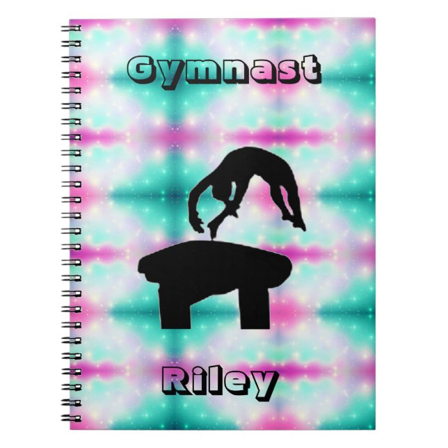Caderno Espiral Bloco de Notas Personalizado do Gymnast Vault para (Frente)