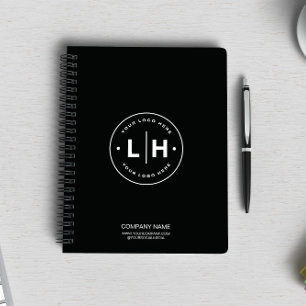 Caderno Espiral Bloco de Notas Personalizado Preto para Negócios