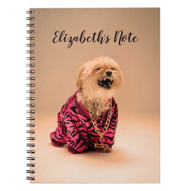 Caderno Espiral Bloco de Notas Personalizado Shih Tzu Cute Laughin (Frente)