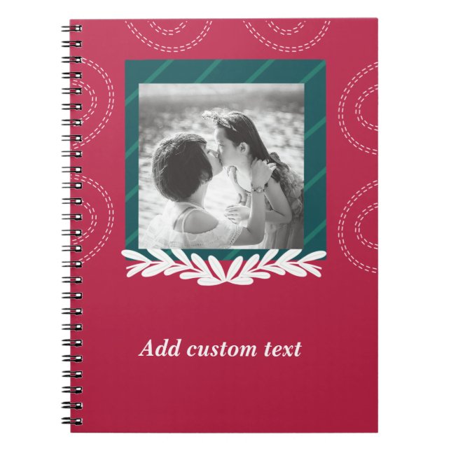 Caderno Espiral Bloco de notas personalizável de fotos do Natal Ve (Frente)