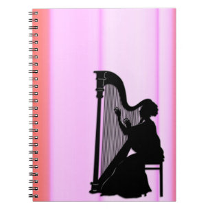 Caderno Espiral Bloco de Notas Rosa do Harp Player