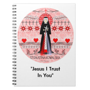 Caderno Espiral Bloco de notas Santo católico: Rua. Faustina Kowal