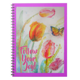 Caderno Espiral Bloco de notas Tulipas Tulipas Florais