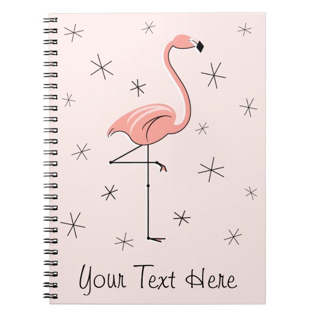 Caderno Espiral Bloco de Texto Rosa Flamingo (Frente)