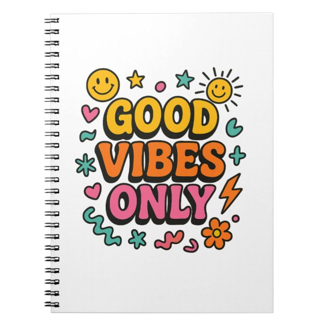 Caderno Espiral Blocos Bons Apenas para Notebook - Retro Funky (Frente)