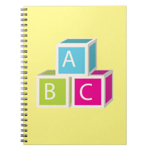 Caderno Espiral Blocos coloridos do alfabeto