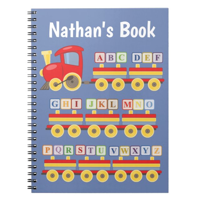 Caderno Espiral Blocos de alfabeto do comboio de brinquedos person (Frente)