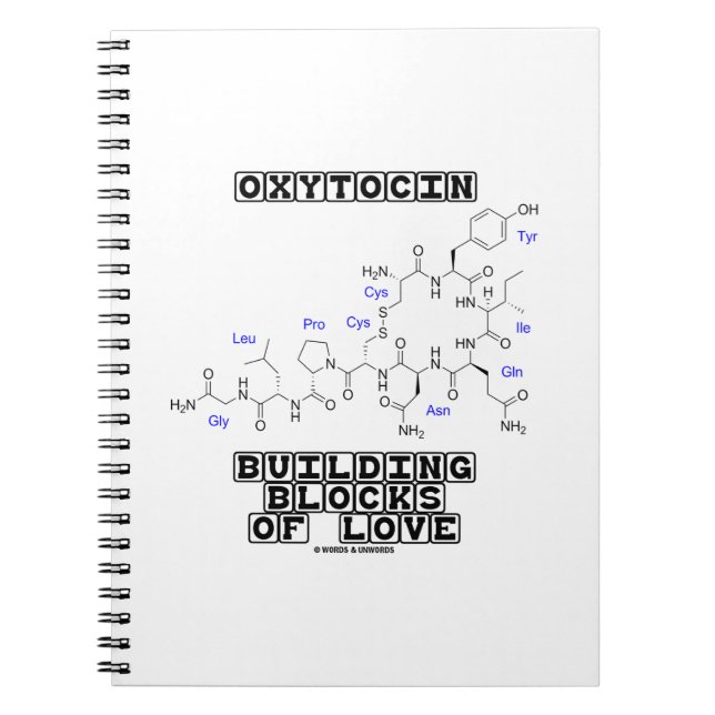 Caderno Espiral Blocos De Amor (Química) Da Construção De Oxitocin (Frente)