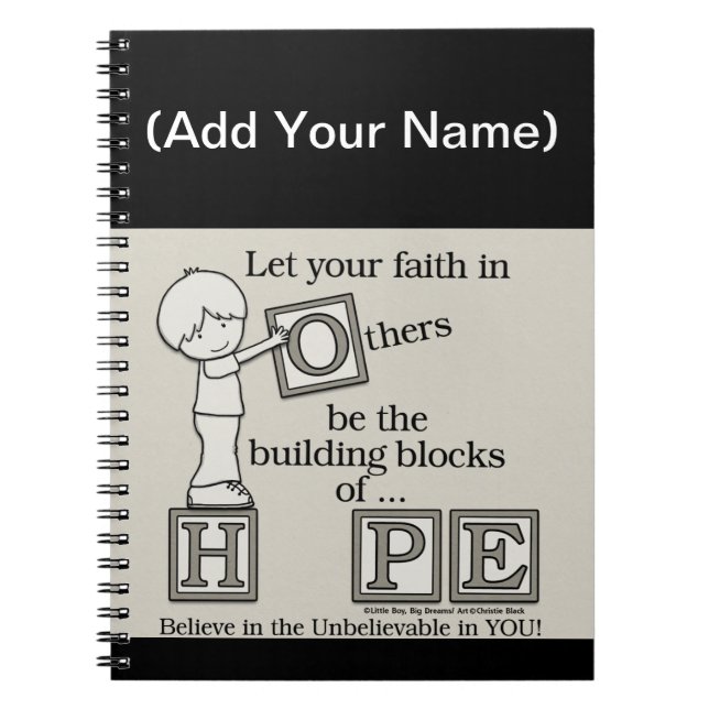 Caderno Espiral Blocos de Construção da ESPERANÇA-Personalize (Frente)