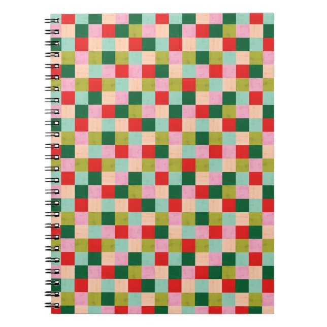 Caderno Espiral Blocos de cores feliz e Brilho (Frente)