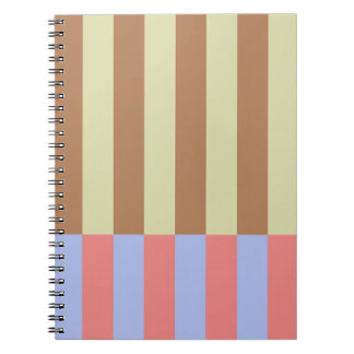 Caderno Espiral Blocos de Listras Pastel
