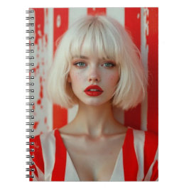 Caderno Espiral Blonde bob hair woman cinematic portrait