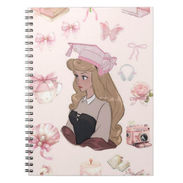 Caderno Espiral Blonde Graduate in Pink – Whimsical Digital Art