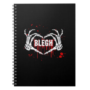Caderno Espiral Bloody Bredown, Skeleton Heart Mãos Emo, Metalc