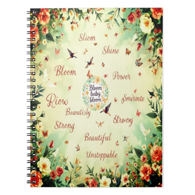 Caderno Espiral Bloom Baby Bloom - Floral Notebook (Frente)